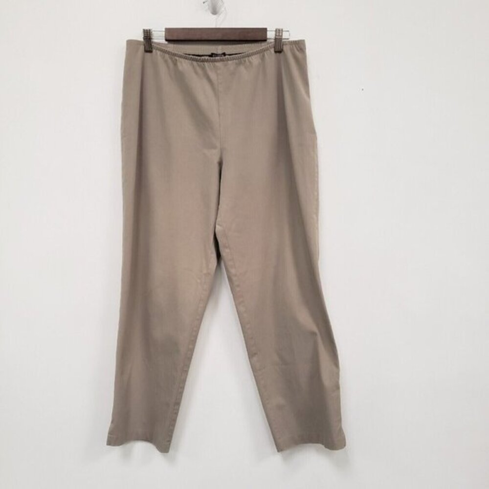 Eileen Fisher Sand Straight-Leg Pull-On Pants